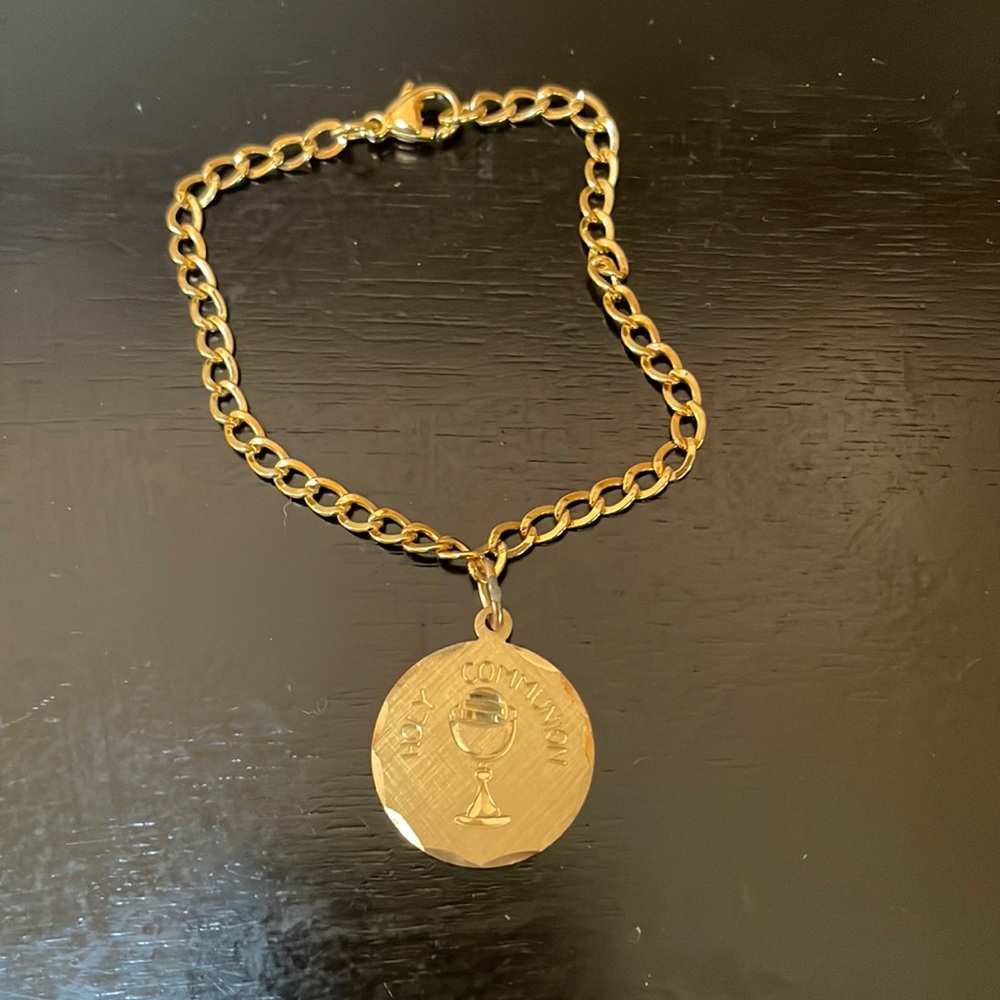 Elco 12K Gold Filled Holy Communion Charm Bracelet